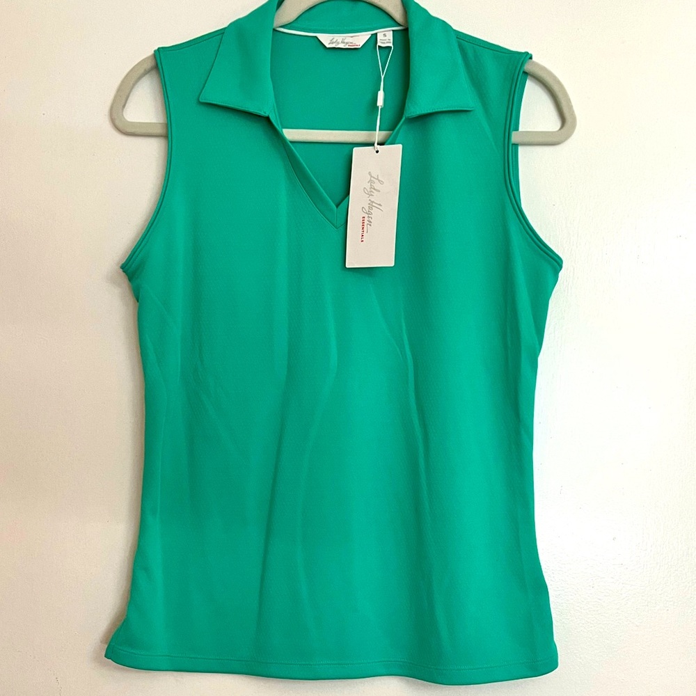 NWT lady Hagen green sleeveless golf polo size s small